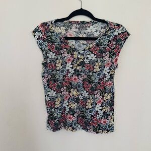 Loft 100% Linen Floral Top